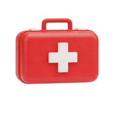 Obraz premium Create a Red First-Aid Kit with a White Cross, Transparent Background Design Tutorial