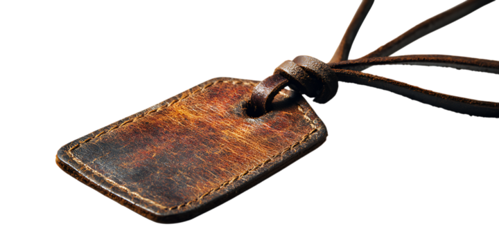 Vintage leather tag with worn texture