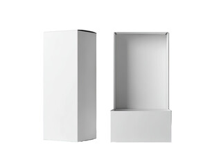 Blank white cardboard box open
