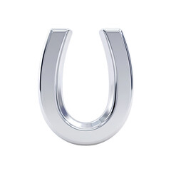 Silver horseshoe letter U