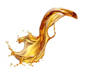 Golden liquid splash against white background (3)