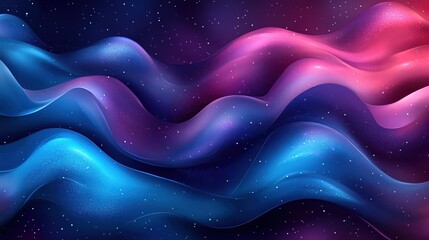Fluid Colorful Wave Background with Sparkling Stars