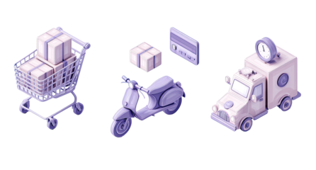 Isometric illustration of delivery services