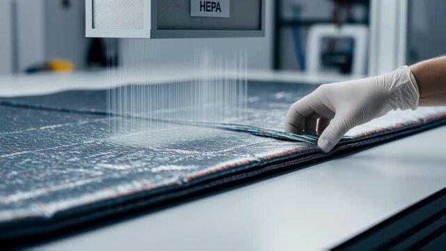 Highresolution capture of the parachutes highgrade spectral fabric being folded and aligned under sterile filtered airflow conditions.