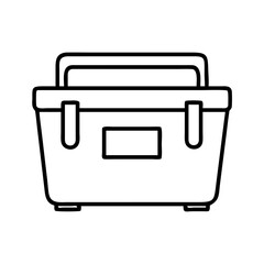 Outline cooler box vector illustration for camping picnic travel and food storage design element simple style