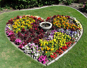 Heart shaped flower garden design