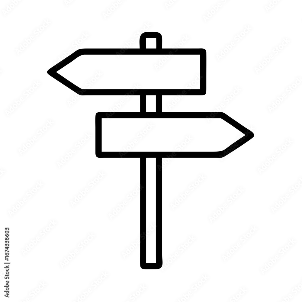 Poster directional signpost vector icon illustration with arrow sign for navigation and guidance use