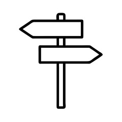 Directional signpost vector icon illustration with arrow sign for navigation and guidance use