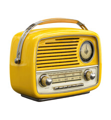 Fototapeta premium Retro yellow radio