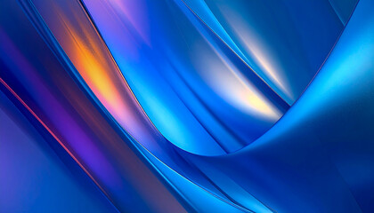 Fototapeta premium Abstract futuristic blue waves and flowing lines create a decorative digital pattern and backdrop
