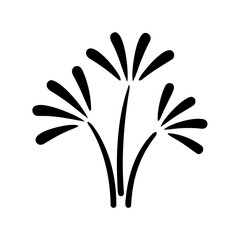 Stylized vector illustration of three abstract floral elements on a white background