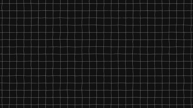 Black and white hand drawn grid background, simple wavy doodle table panel, craft notebook striped sheet pattern, drawing scribble stroke line art motion graphic, creative pencil checker paper texture