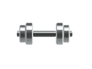 Simple, metallic dumbbell graphic
