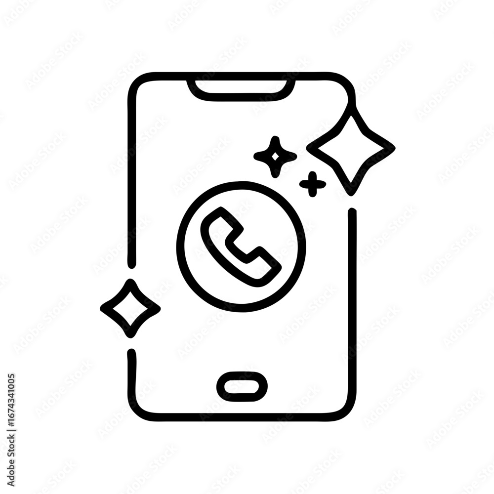 Poster clean mobile phone call icon vector illustration for app design and user interface design needs