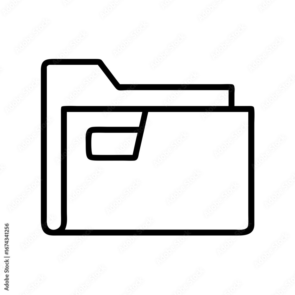 Poster folder icon vector graphic for file management and data storage organization outline style design