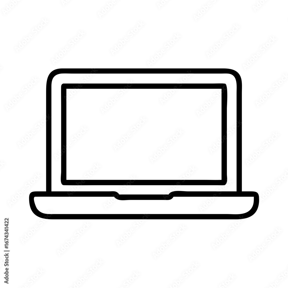 Aufkleber laptop computer vector icon illustration for technology and business use modern design style