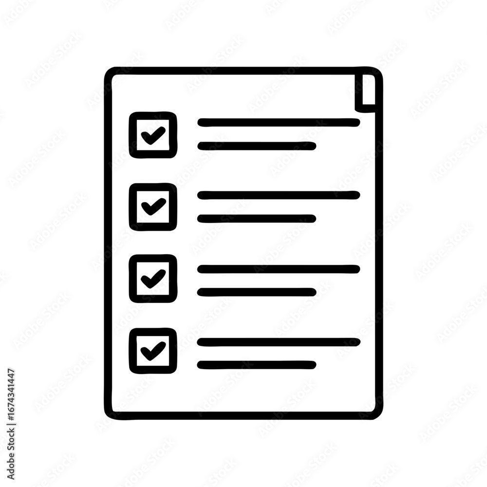 Aufkleber checklist vector icon task list with check marks and lines for business and planning design