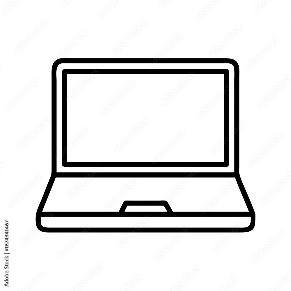Aufkleber laptop computer vector icon illustration for technology and business applications design needs