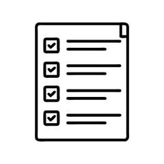 Checklist vector icon task list with check marks and lines for business and planning design