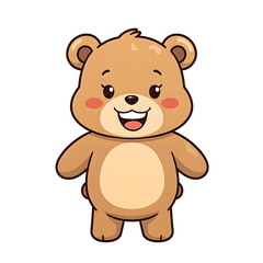 Adorable cartoon bear with pastel colors a friendly smile and child like design perfect for kids illustrations, isolated
