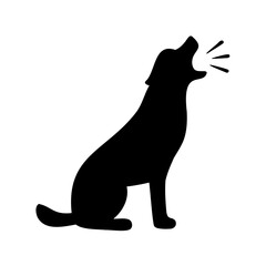 Silhouette of Howling Canine Representing Wildness, Independence, and Connection to Nature