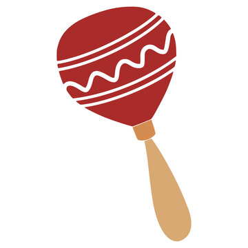 red maraca with white lines clip art preview
