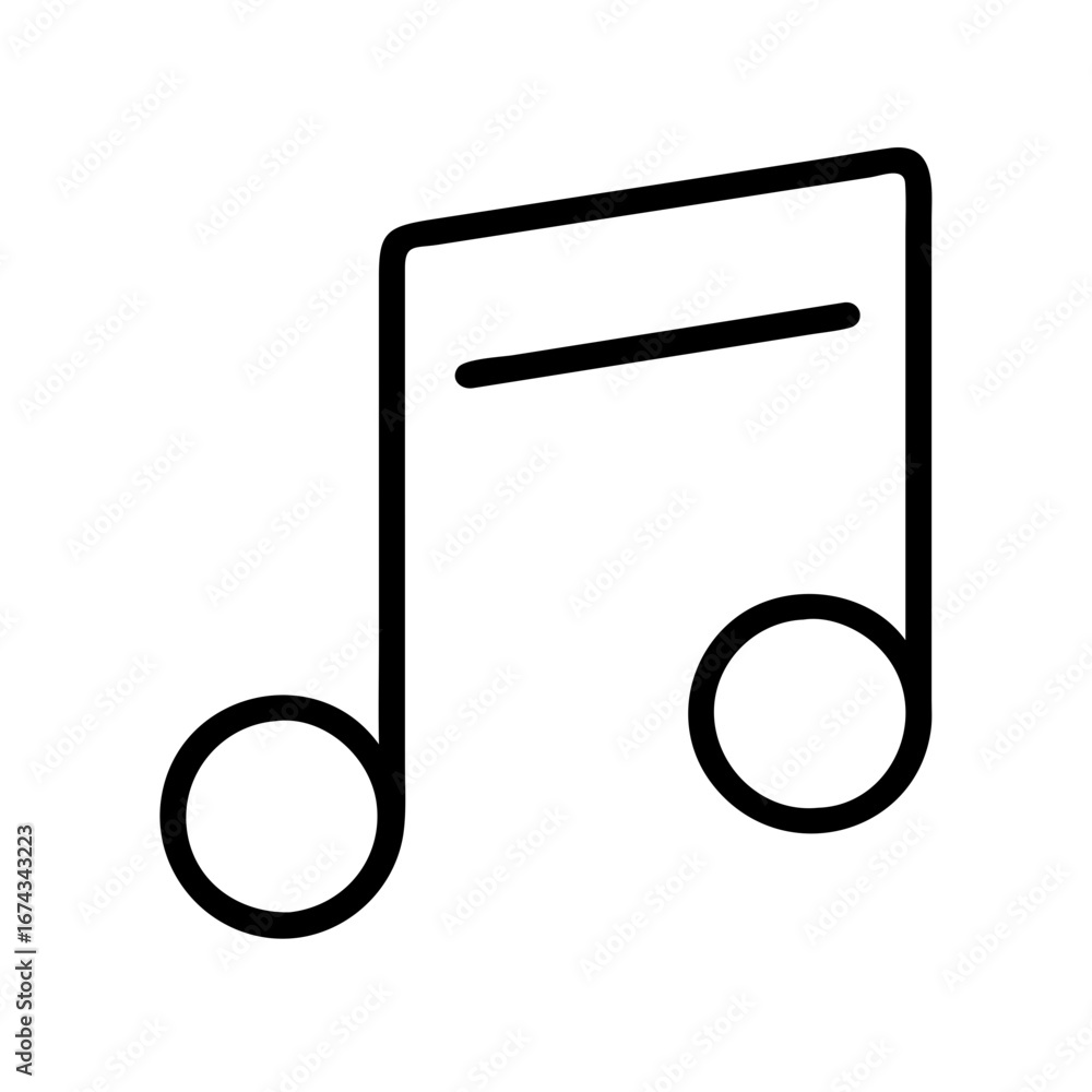 Poster music note vector icon illustration for musical notation and sound design projects in outline style