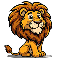 Fototapeta premium Vibrant pop art style lion with flowing mane exuding confidence in a confident stance Perfect for bold graphic design projects, isolated