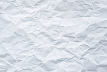 White clean empty crumpled paper background, realistic folded note sheet texture, blank wrinkled crushed notebook page effect, back to school study concept, abstract old business craft idea document