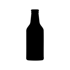 Silhouette of a beer bottle against white backdrop providing artistic expression