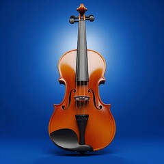 Fototapeta premium violin isolated on blue background 