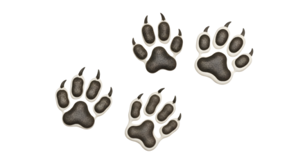 Isolated Illustration of Animal Paw Prints