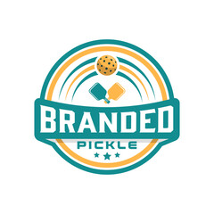 Branded Pickleball Logo Design, Teal and Orange.