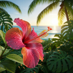 pink tropical flower