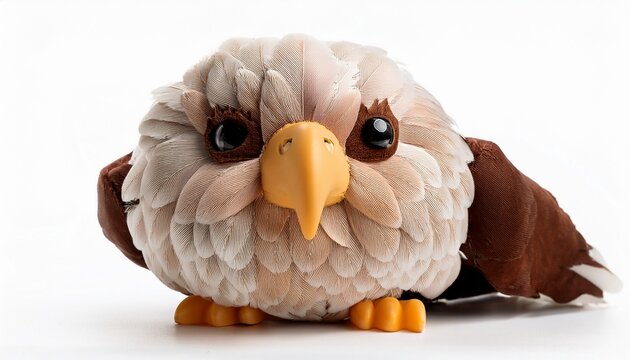 plush toy eagle isolated on a white background