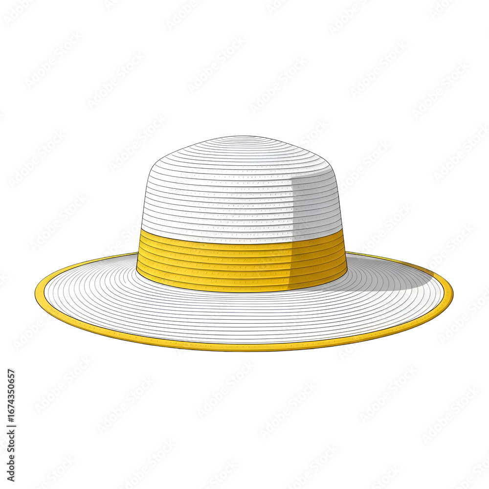 Poster create a stylish straw hat with a transparent background design