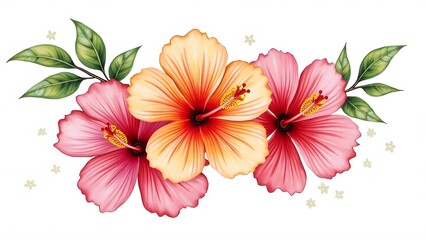 Obraz premium Malaysia 'Bunga Raya' is the Malay name for the hibiscus (Hibiscus rosa-sinensis), and translates to 