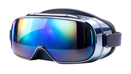 Vr headset isolated on transparent background, a hightech device for virtual reality gaming and immersive digital experiences