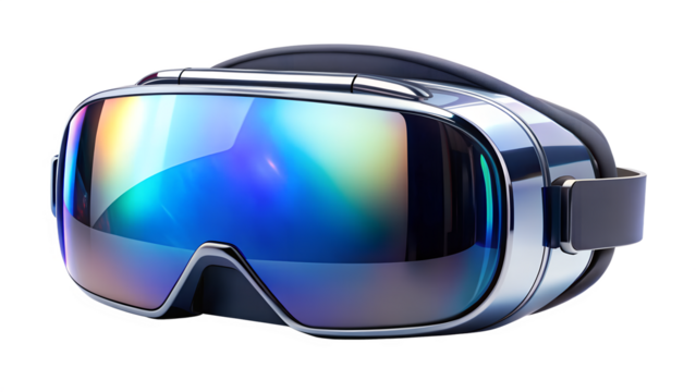 Vr headset isolated on transparent background, a hightech device for virtual reality gaming and immersive digital experiences