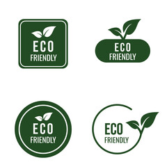 Round eco friendly icons, Organic natural food labels vector illustration