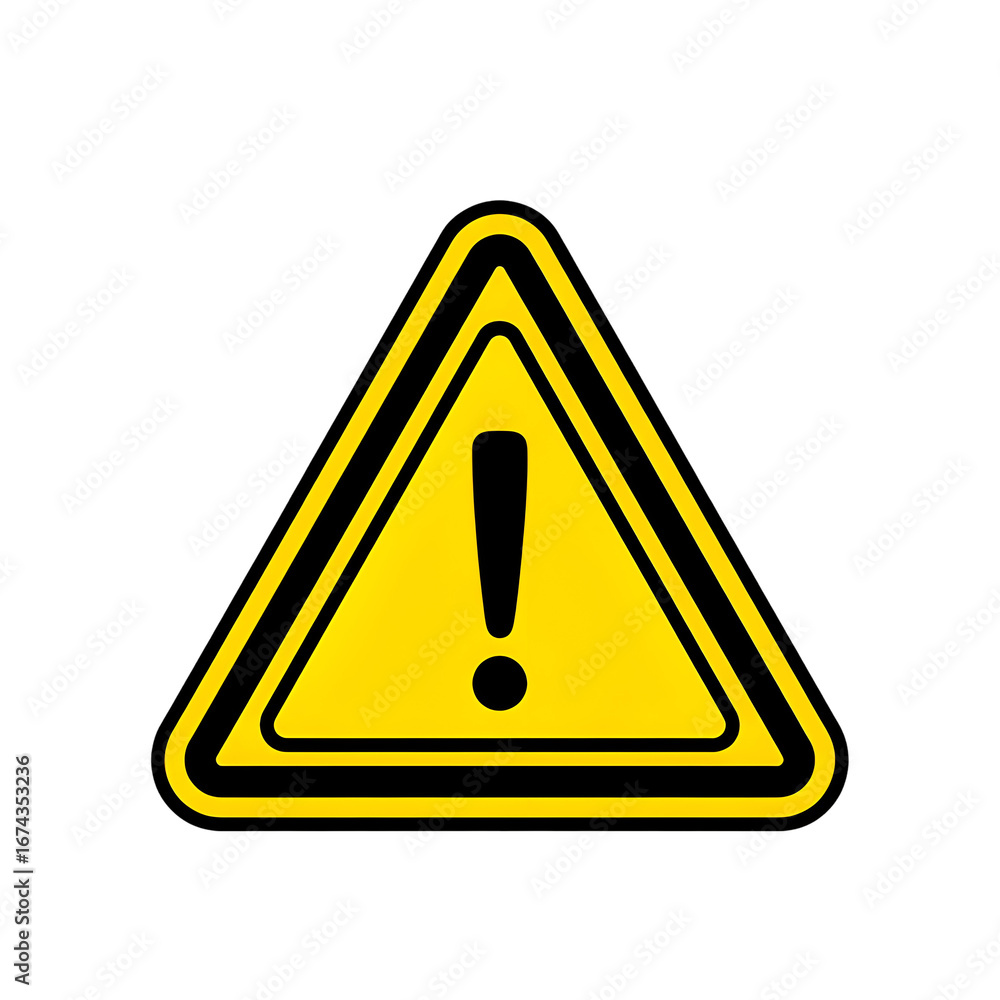 Poster create a yellow triangle warning sign with transparent background, easily design attention-grabbing 