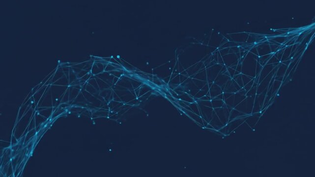 Abstract blue network connection on dark background  