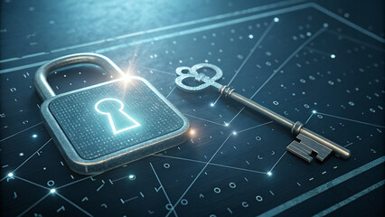 Padlock and a key