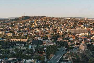 Obraz premium Tbilisi Panorama for Tourism banner Background