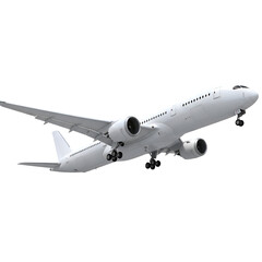 Airplane Soaring Through Sky with Transparent Background
