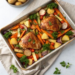 Sheet Pan Roasted Chicken and Mixed Vegetables