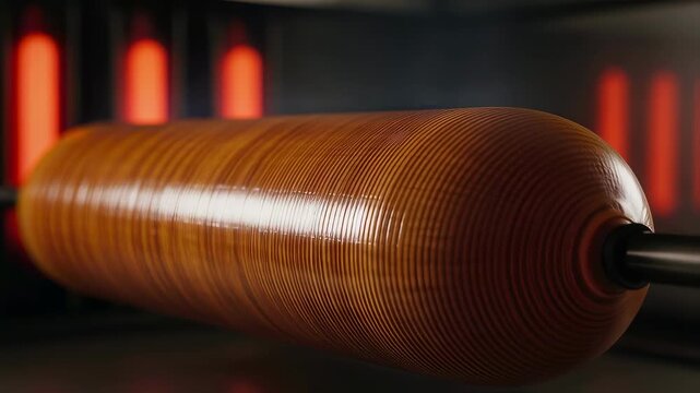 Timelapse concept of Kevlar fuel bladder curing in vulcanization oven representing the gradual vulcanization process for enhanced material strength.