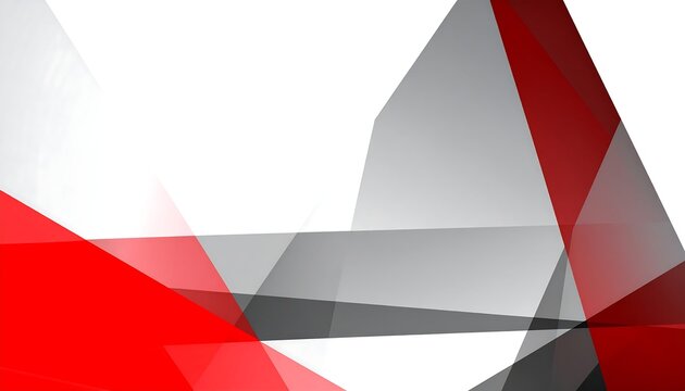 Abstract geometric shapes in red, gray, and white - Powered by Adobe