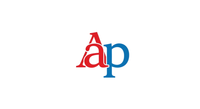 Red and Blue 'Ap' Letters Graphic on Black