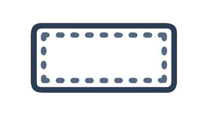 Illustration of a rectangle with rounded corners and a dotted line inside shape